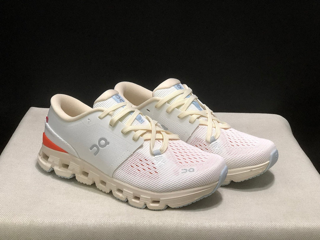 On Cloud X 4 Ivory Salmon Running Sneakers