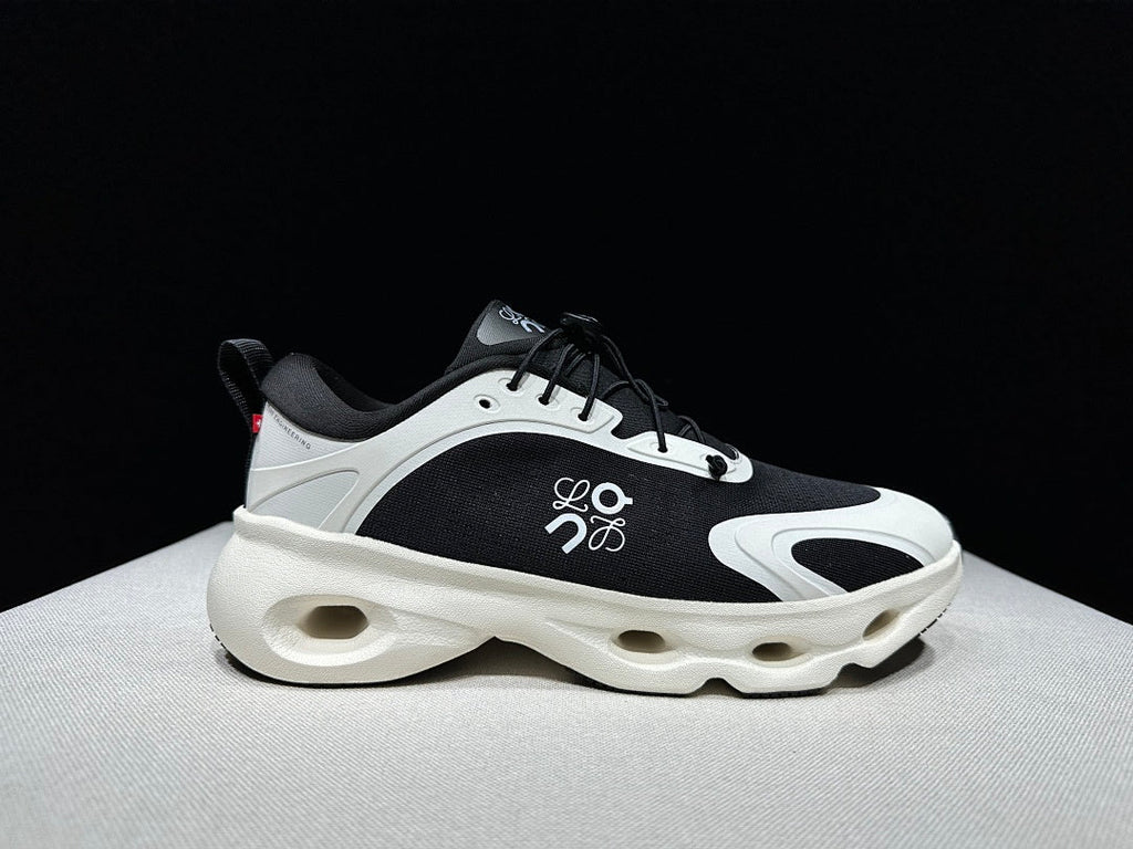 On x LOEWE Cloudventure 3.0 Black and White Sneakers