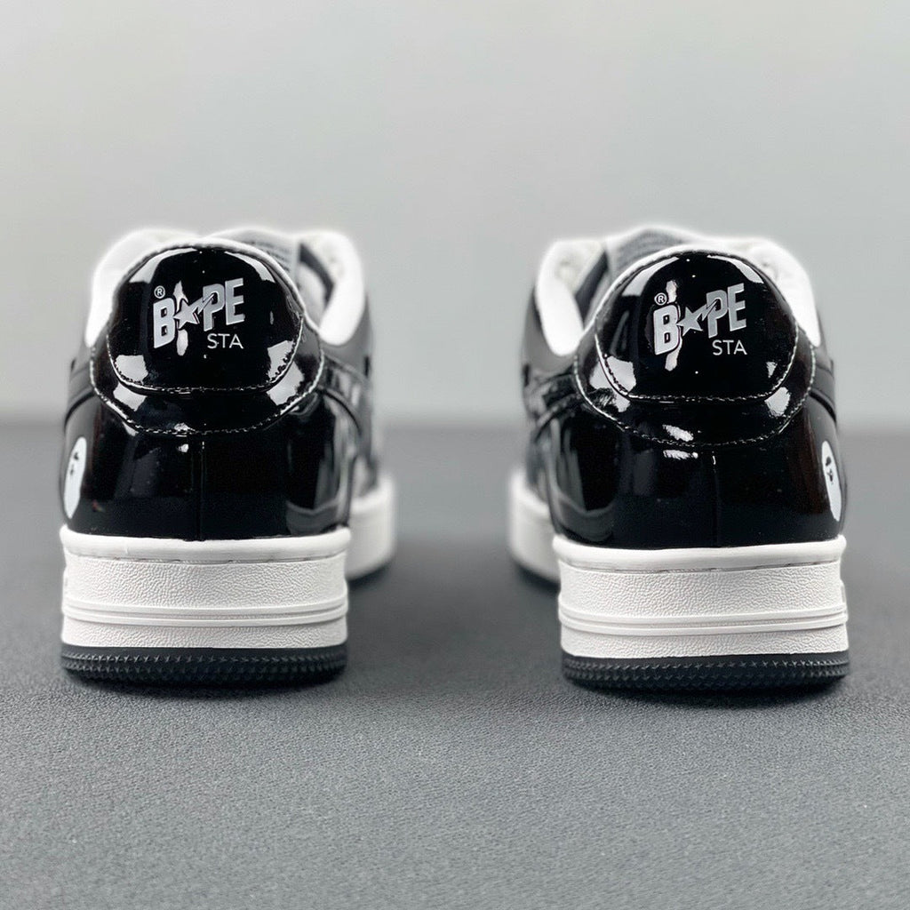 BAPE STA Low Black and White Sneakers 1H70-191-001