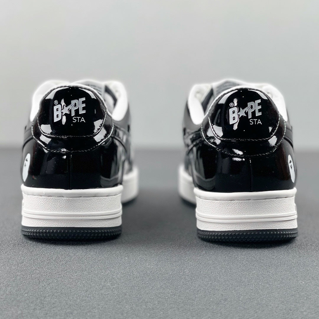 BAPE STA Low Black and White Sneakers 1H70-191-001