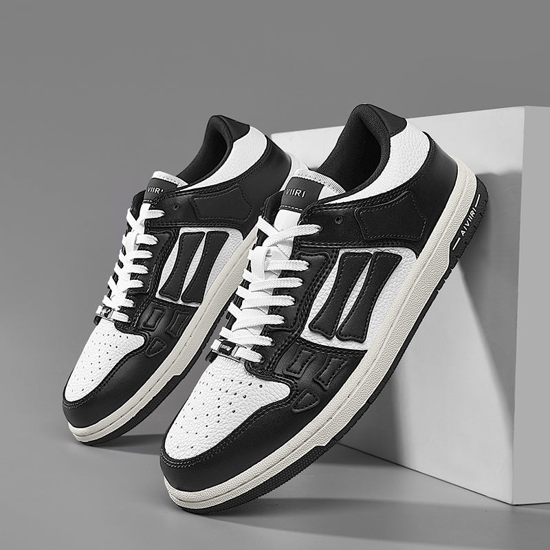 Aiviri Black and White Low-Top Sneakers FS003-004