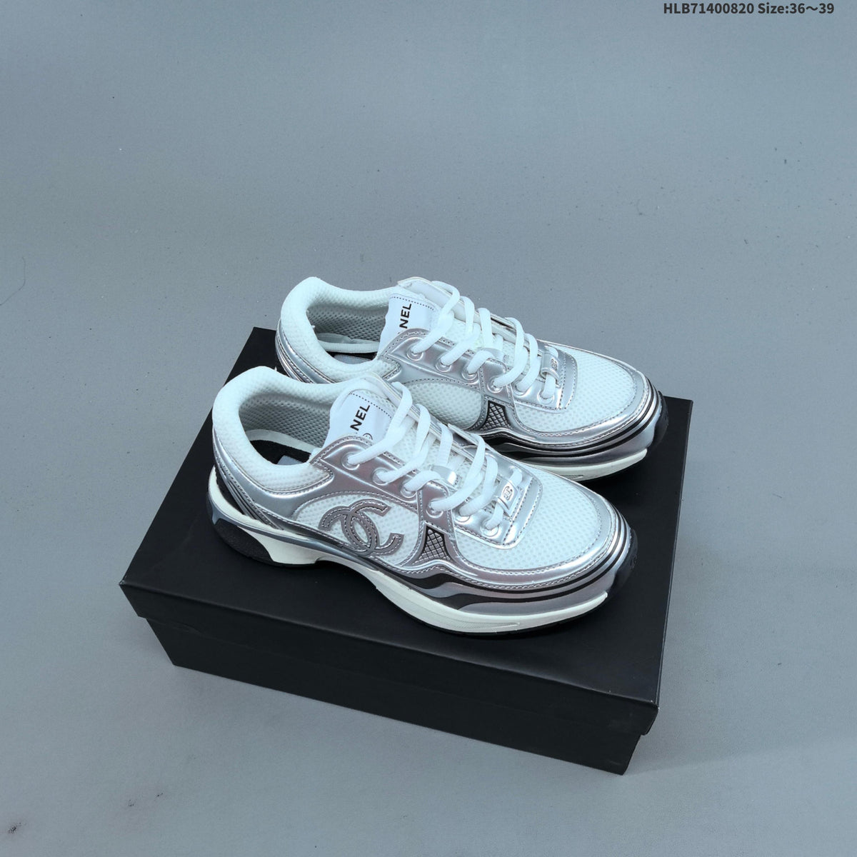 CHANEL 23C Low-Top Sneakers with Mesh Panels