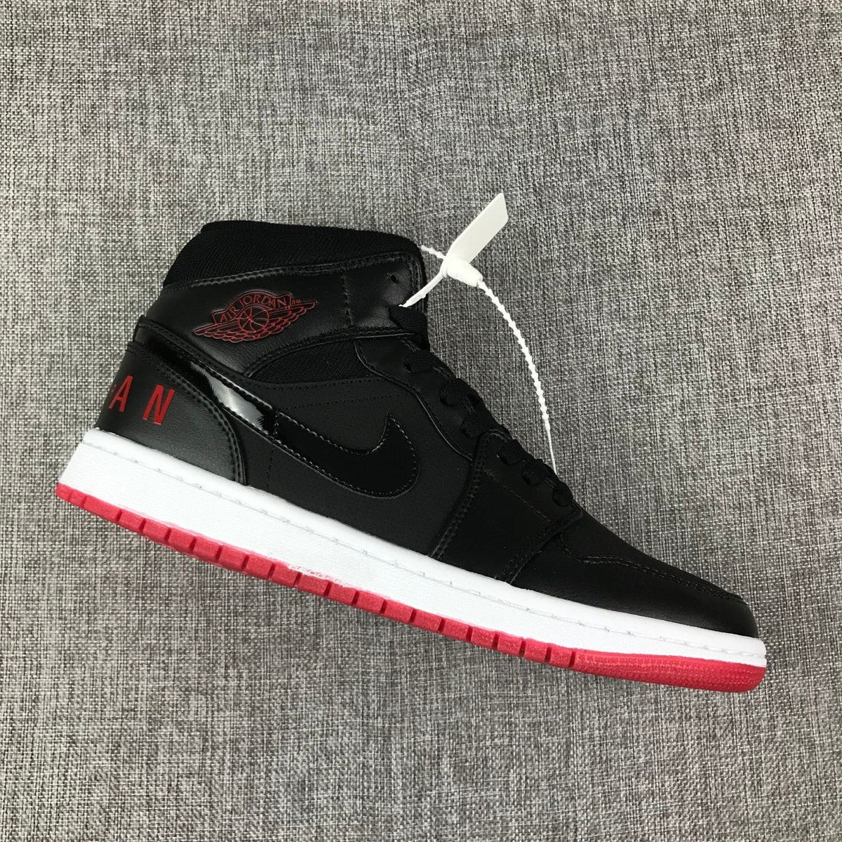 Air Jordan 1 Mid Black Red White High-Top Sneakers