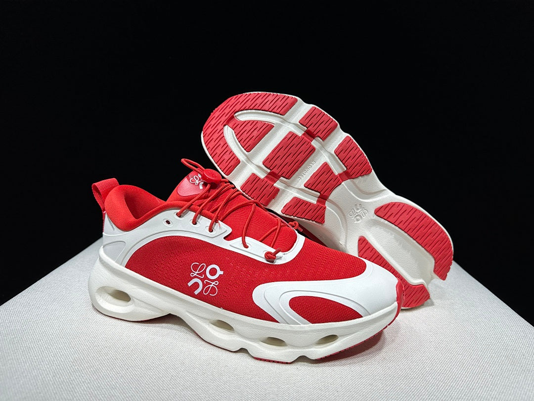 On x Loewe Cloudventure 3.0 Red and White Sneakers