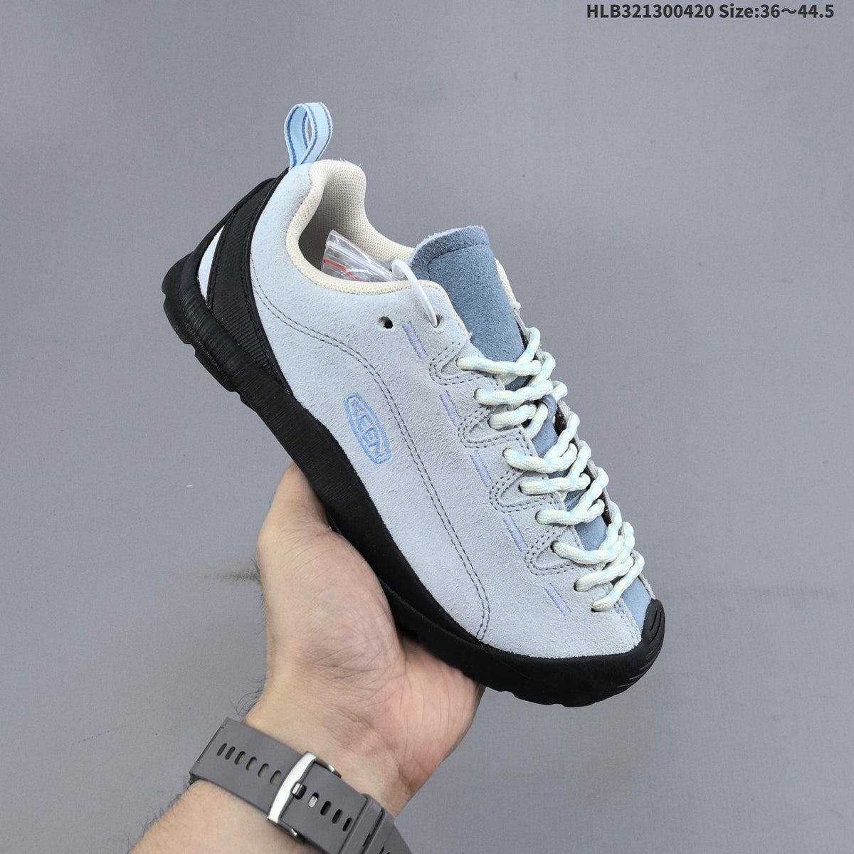 KEEN Jasper Low-Top Outdoor Sneakers, Light Blue and Black