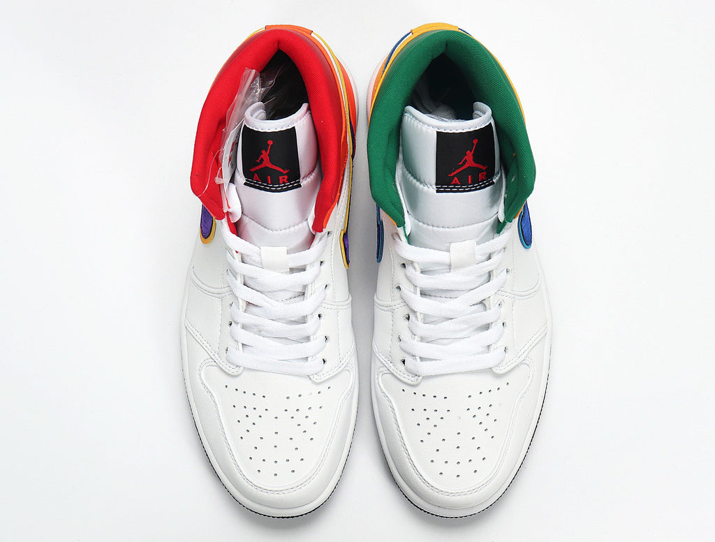 Jordan 1 Retro High OG Rainbow Sneakers, Style 554725-128