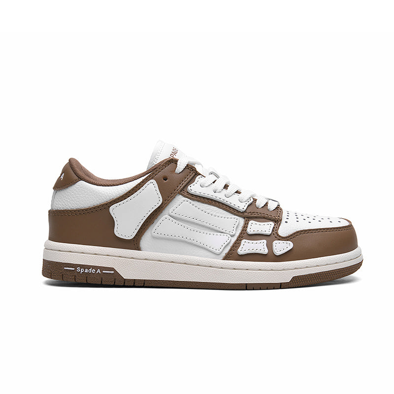 Spade A Low-Top Sneakers in Coffee Brown and White MFS003-281