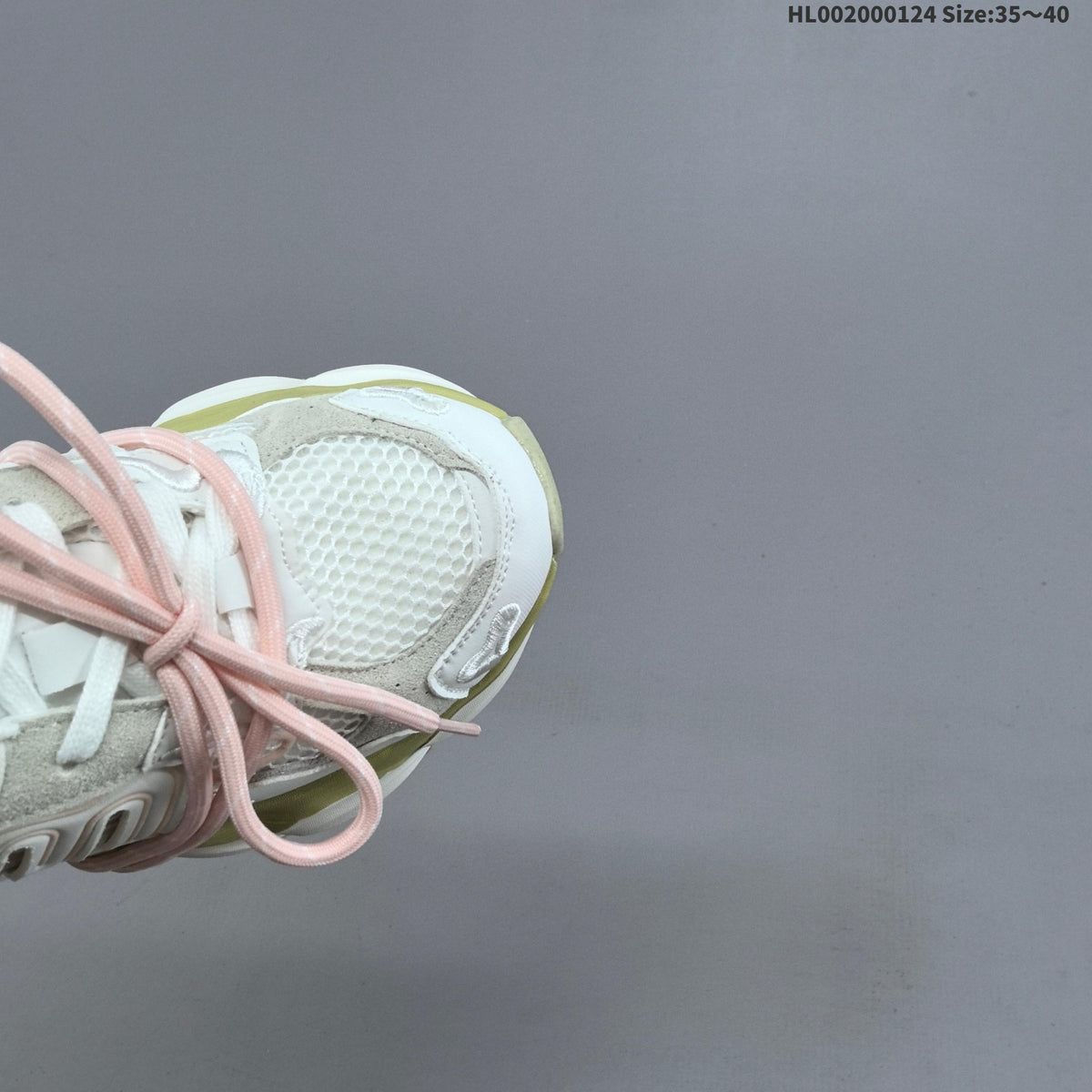 GGCC Chunky Low-Top Sneakers in White and Lime