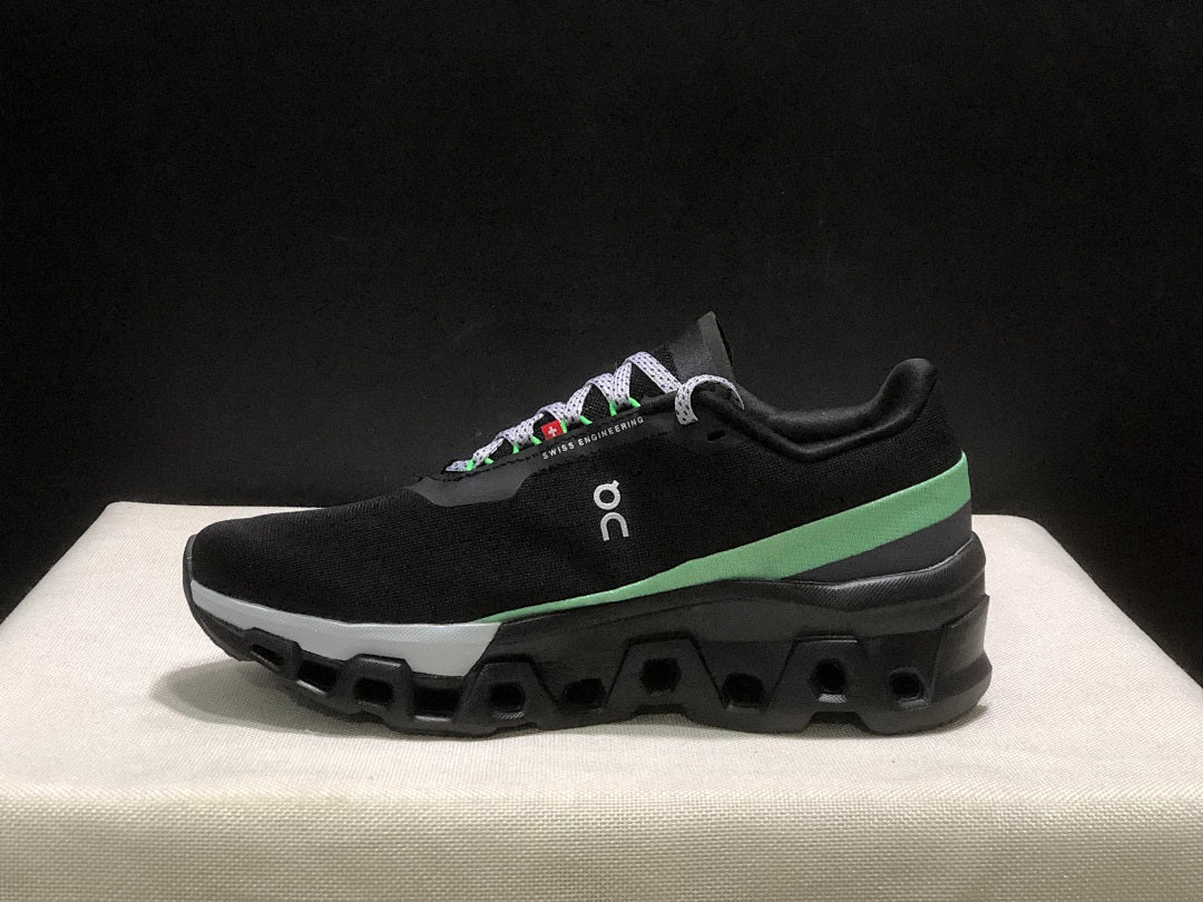 On Cloudmonster 2 Black Green Running Sneakers