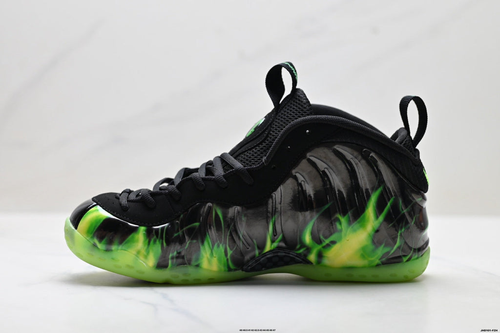 Nike Air Foamposite Huarache Black Green Basketball Sneakers