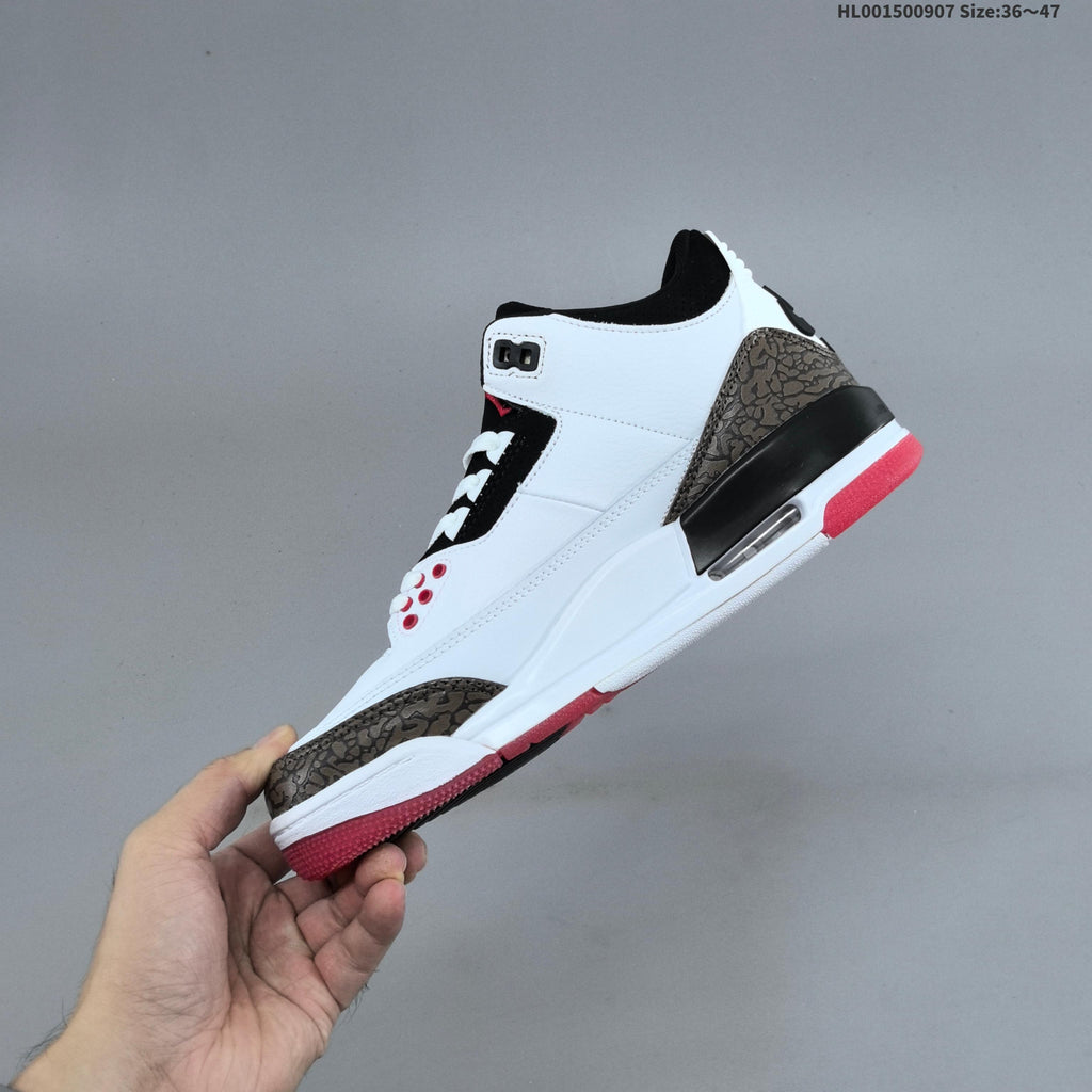 Air Jordan 3 OG World's Best Dad White Black Red Sneakers