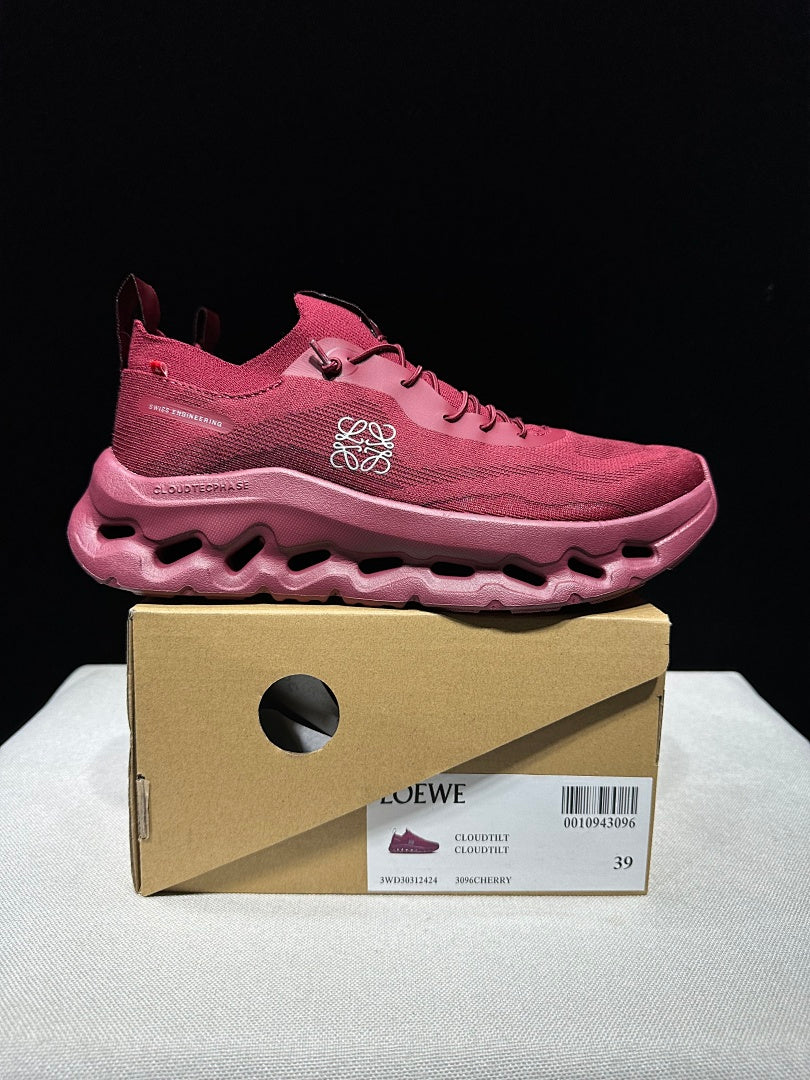 On x Loewe Cloudtilt Sneakers in Cherry Burgundy