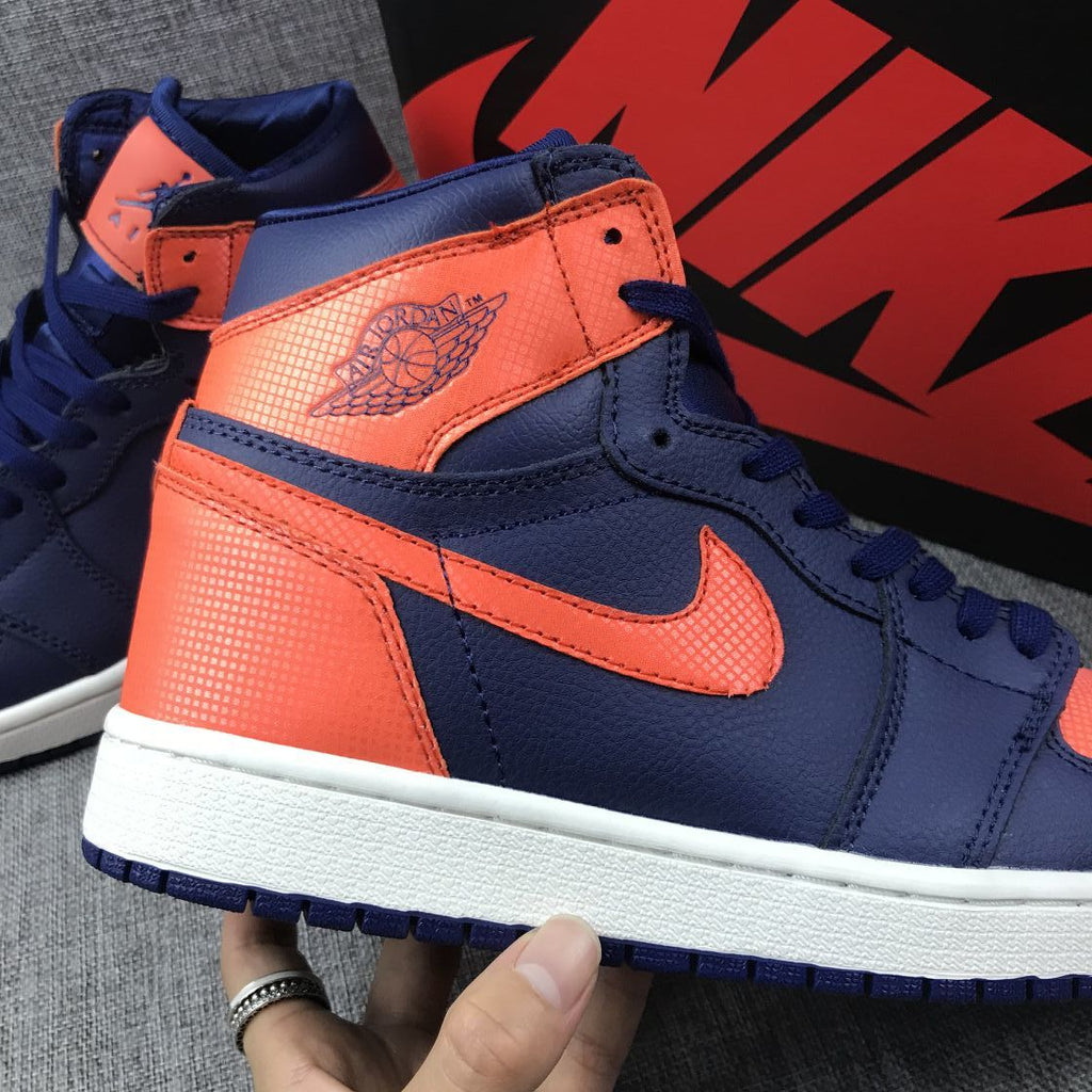 Air Jordan 1 Mid Blue Orange Sneakers AH7389-408