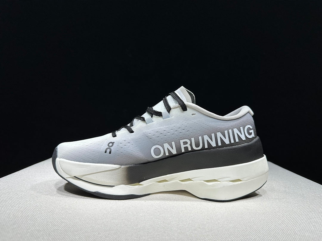 On Cloudboom Max Running Shoes, White and Black