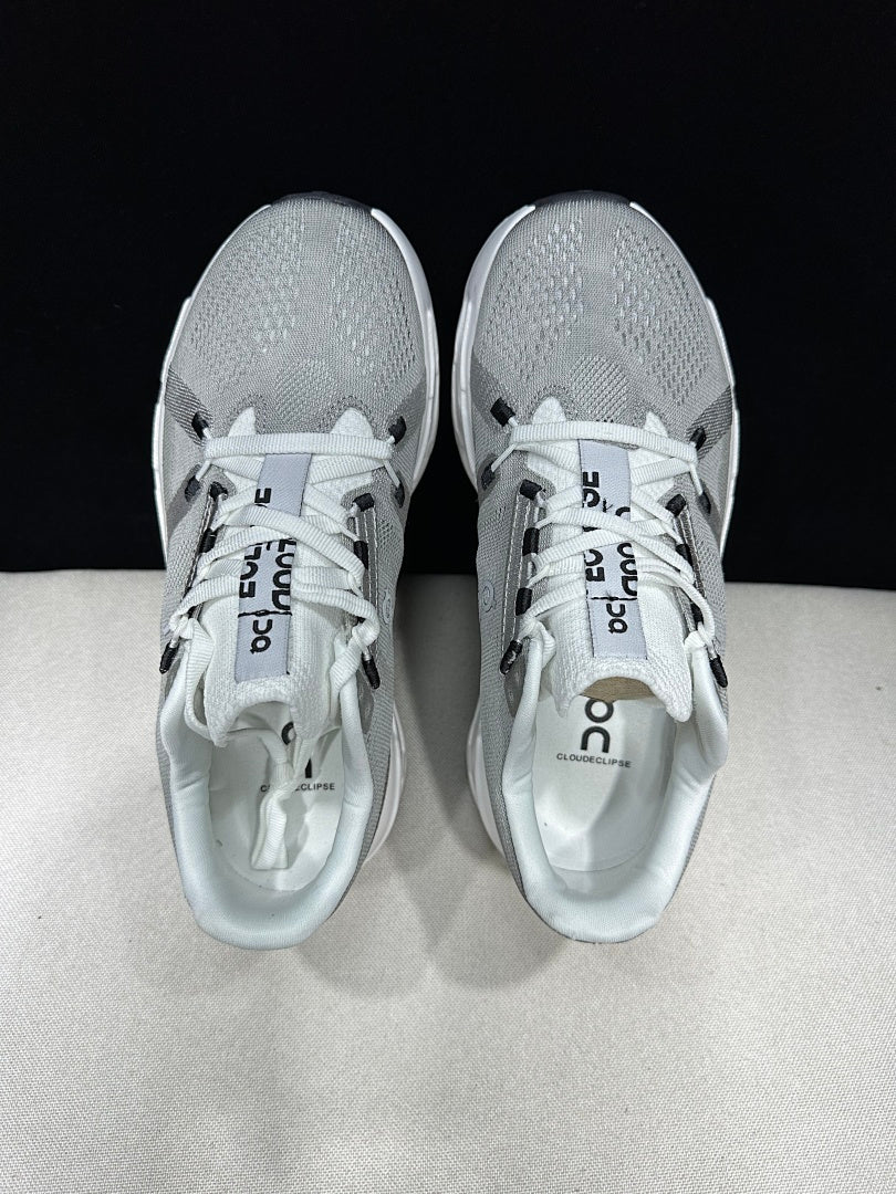 On Cloudeclipse Running Shoes, Gray and White