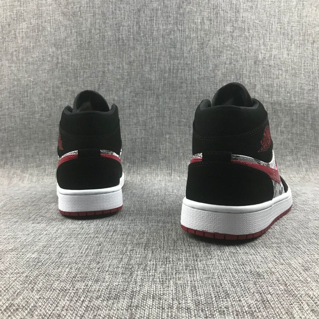 Air Jordan 1 Mid Black Red Sneakers 852542-061