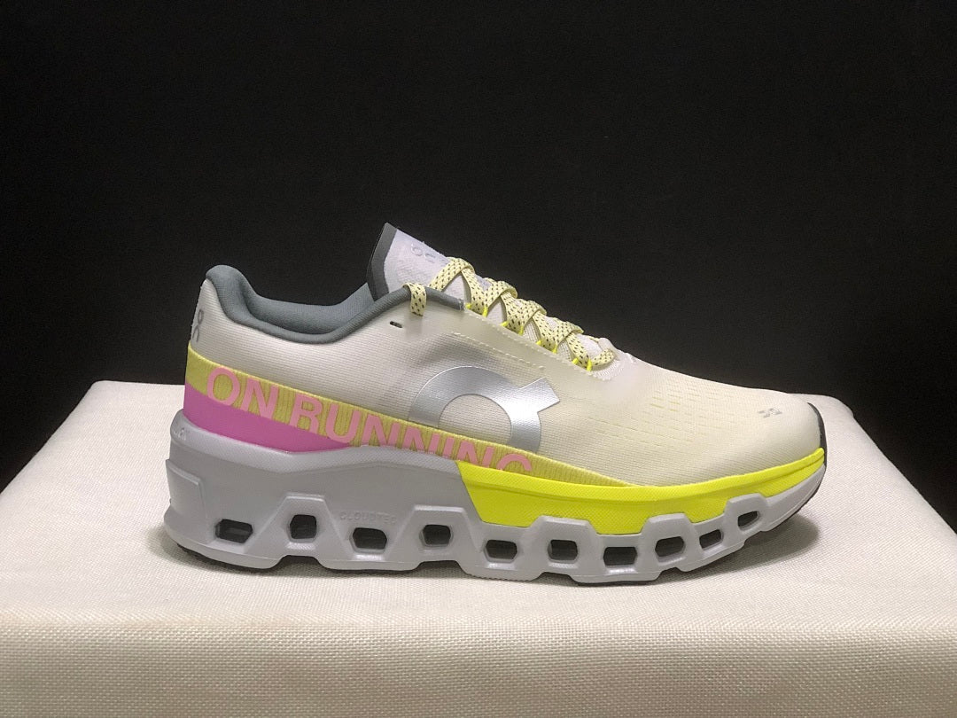 On Cloudmonster 2 Running Shoes, Lime and White