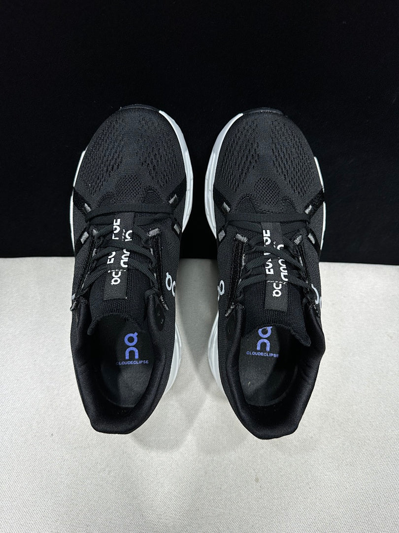 On CloudEclipse Black and White Running Shoes