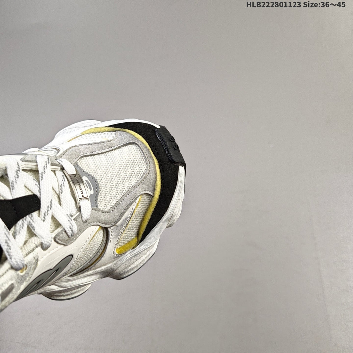Balenciaga Monday Low-Top Sneakers in White, Gray and Yellow