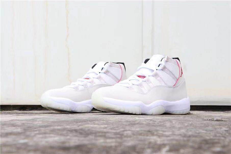 Jordan Air Jordan 11 Platinum Tint White High-Top Sneakers