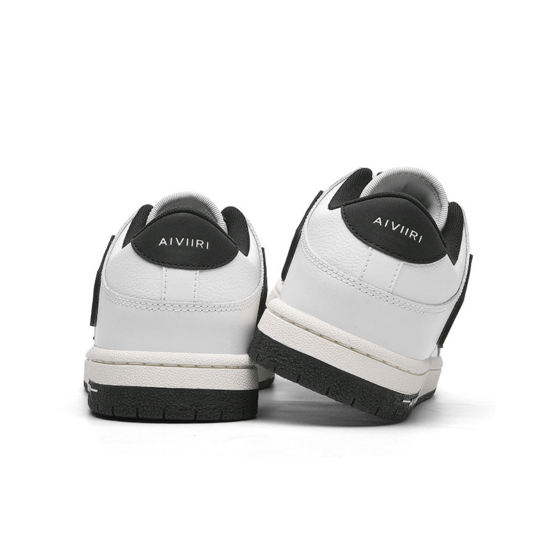 AIVIIRI MFS003-111 White and Black Low-Top Sneakers