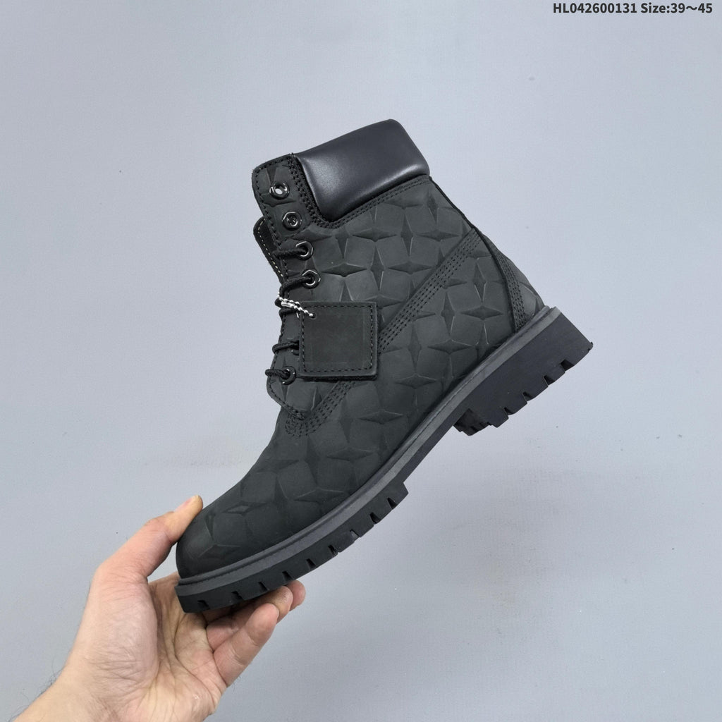 Timberland Embossed Leather-Style Lace-Up Boots