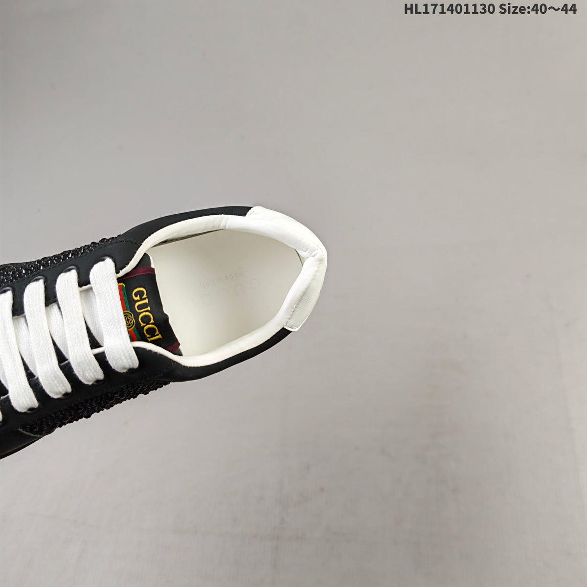 Gucci Screener Distressed Low-Top Sneakers Black and White HL171401130