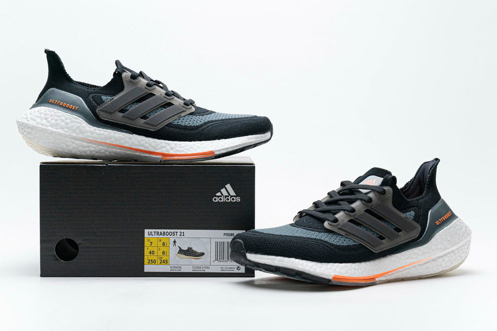 adidas Ultraboost 21 FY0389 Running Shoes, Black and Grey