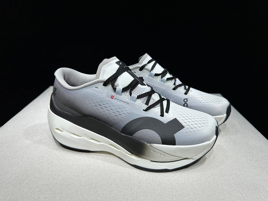 On Cloudboom Max Running Shoes, White and Black