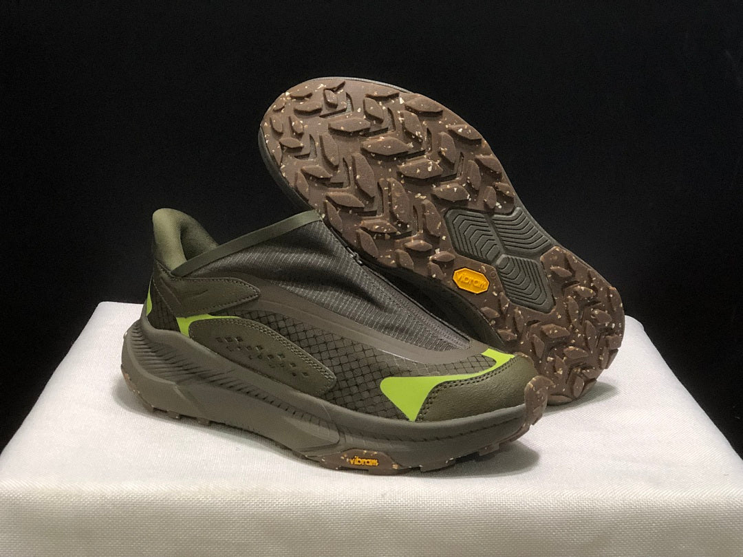 HOKA Project Transport Zip Sneakers in Olive Green