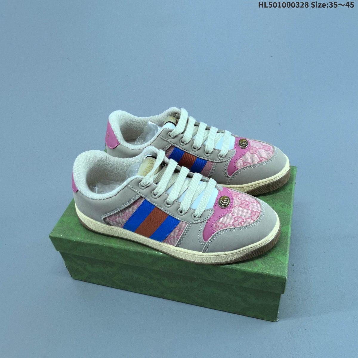 Gucci Distressed Screener Low-Top Sneakers