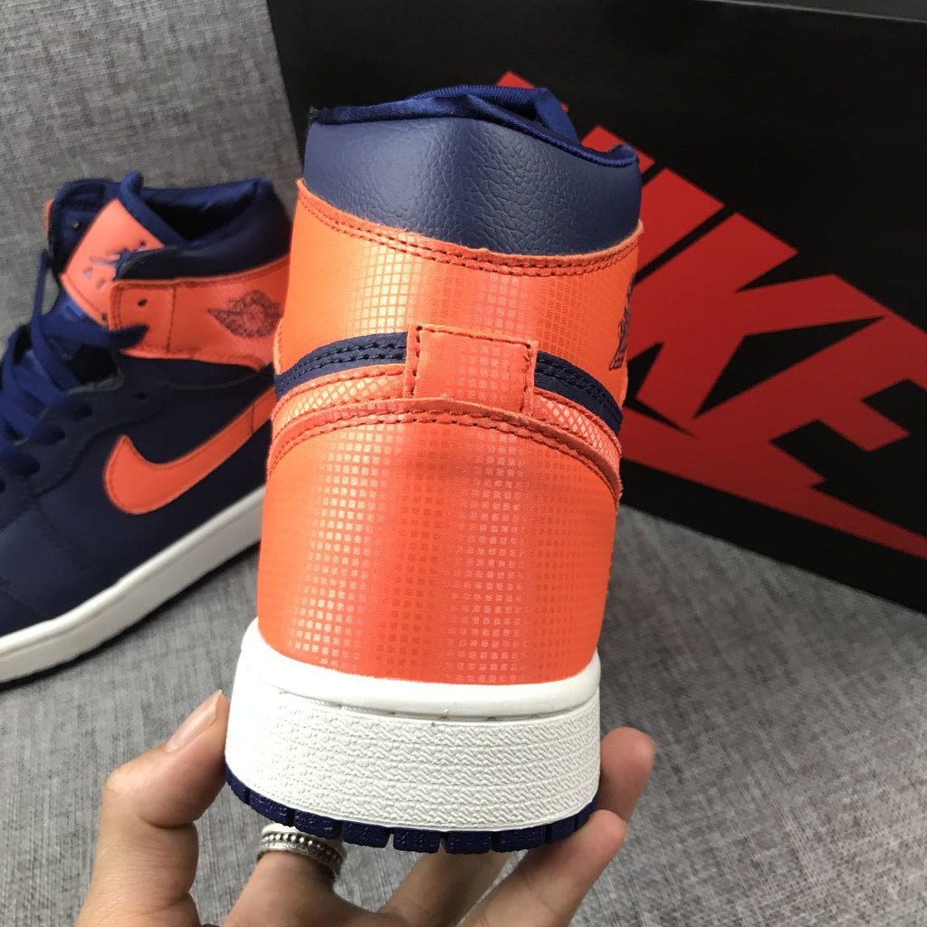 Air Jordan 1 Mid Blue Orange Sneakers AH7389-408