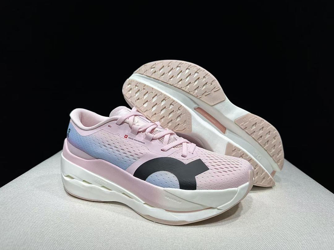 On Cloudboom Max Running Shoes in Pink and Blue