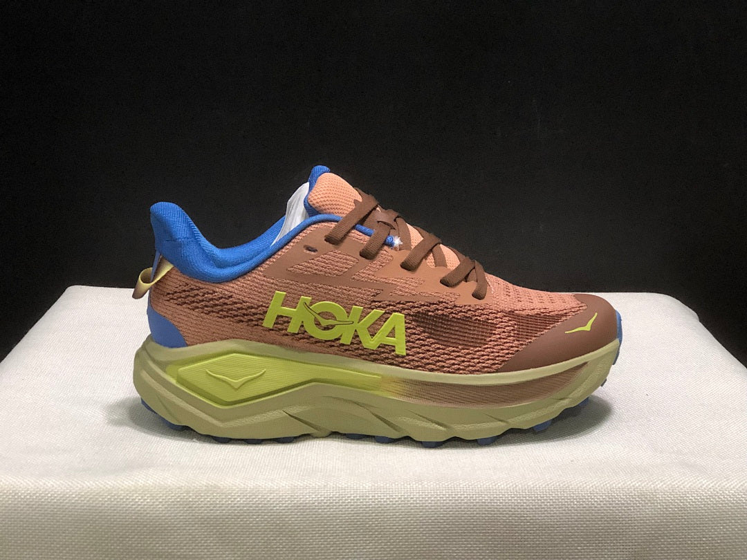 HOKA Challenger 8 Trail Running Shoes Brown Blue