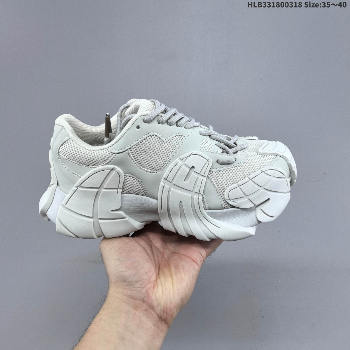 GG-CC Chunky Platform Sneakers in Gray and Pink