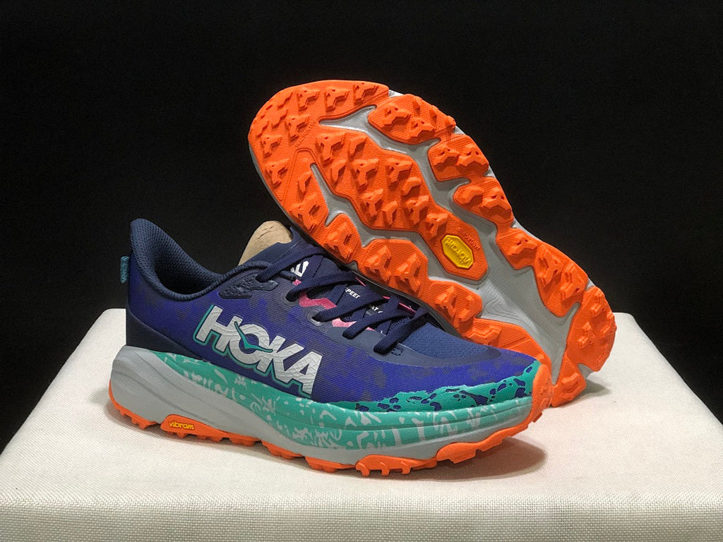HOKA Speedgoat 6 Trail Running Shoes, Blue and Teal