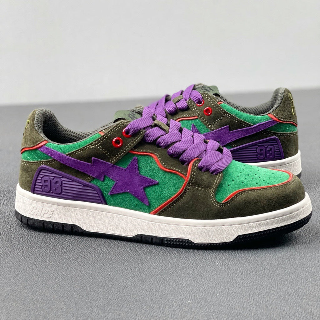 BAPE SK8 Sta Sneakers Green and Purple