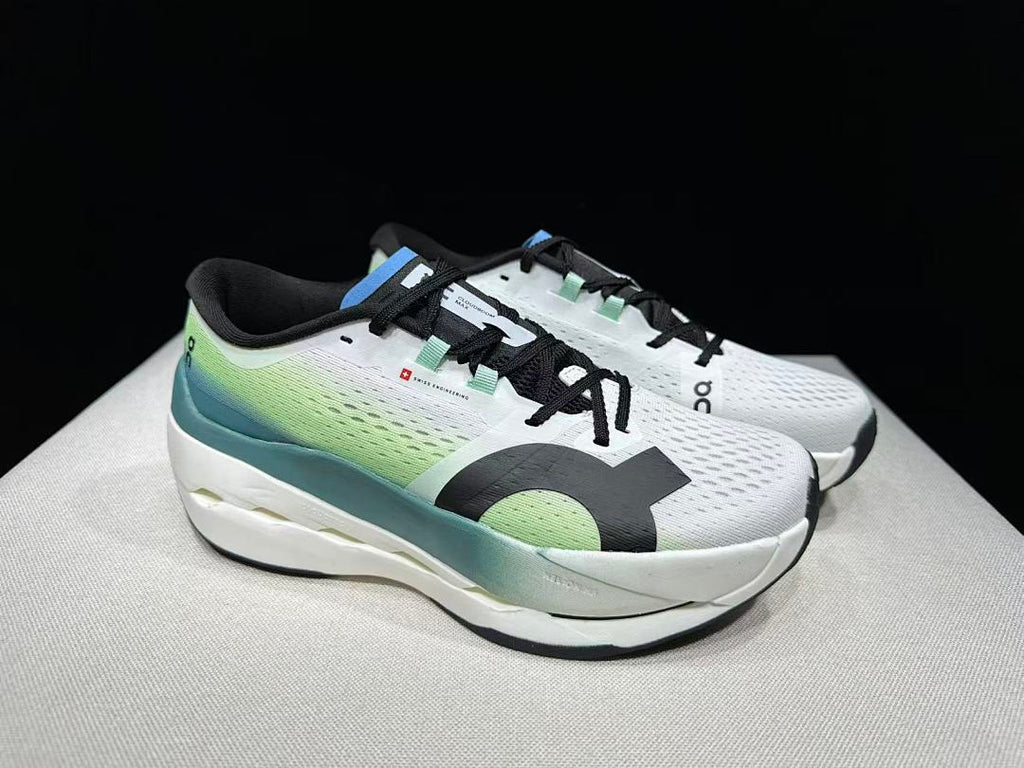 On Cloudboom Max Running Shoes, White and Green