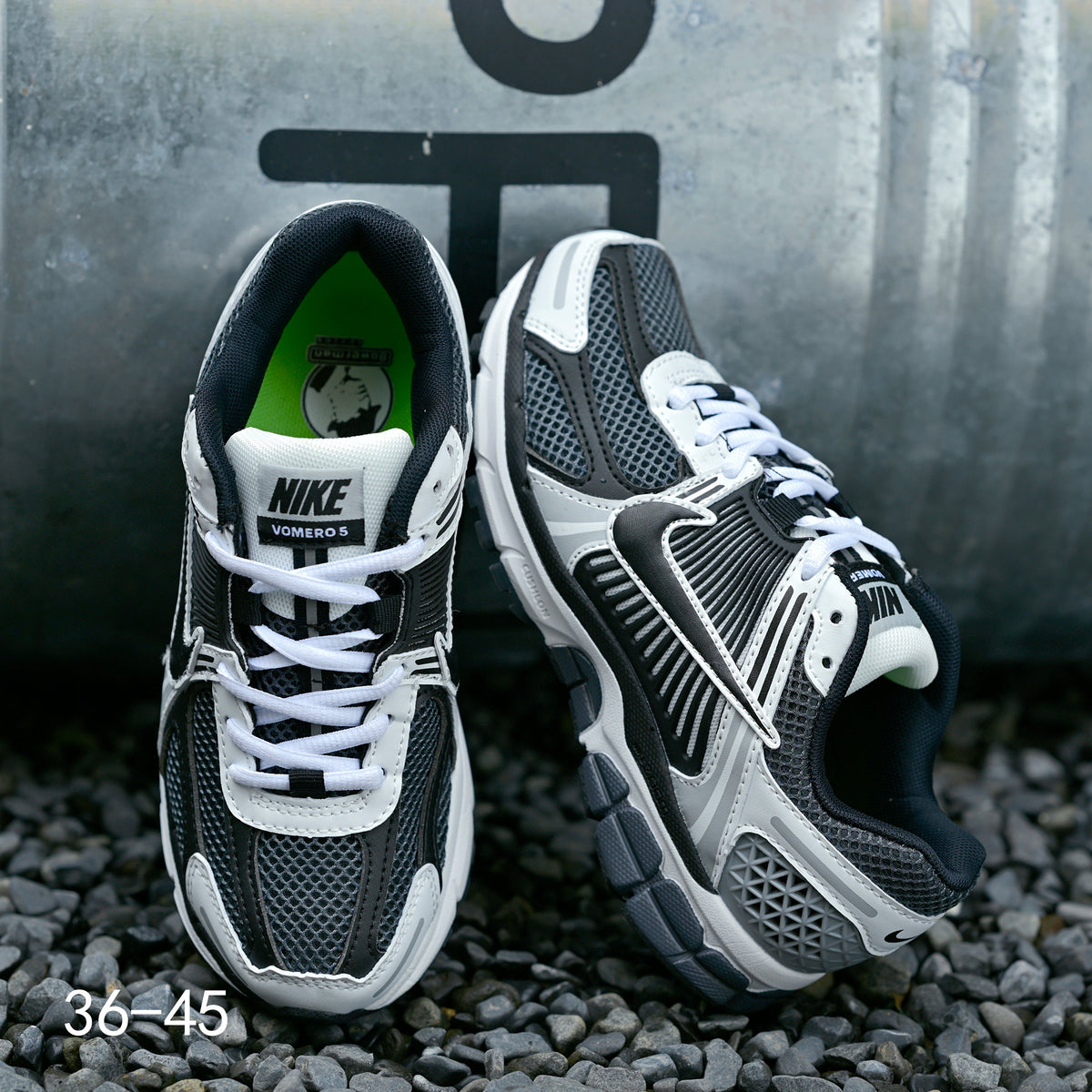 Nike Air Zoom Vomero 5 Sneakers, Black and White