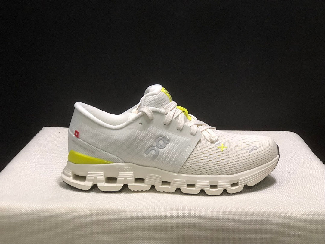 On Cloud X 4 Sneakers, White and Yellow