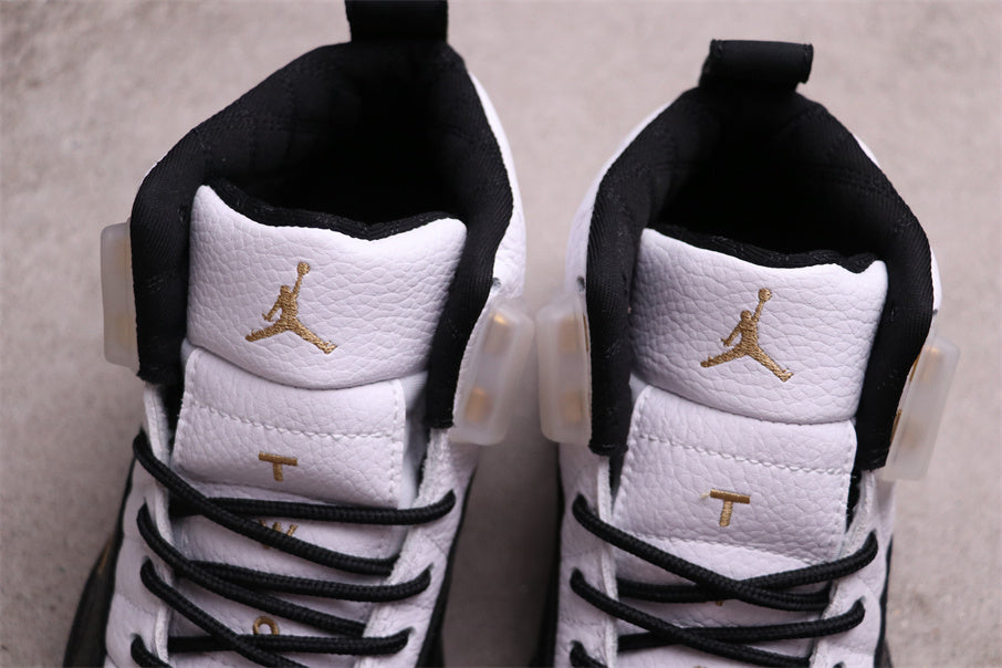 Jordan Air Jordan 12 Reverse Flu Game Sneakers White Black Gold