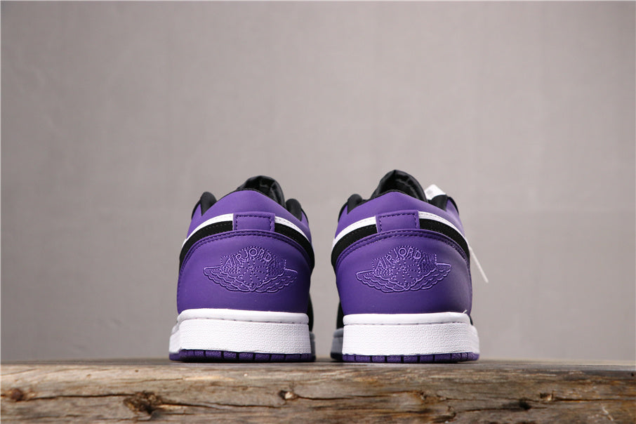 Air Jordan 1 Low White Black Orange Purple Sneakers 553558-125