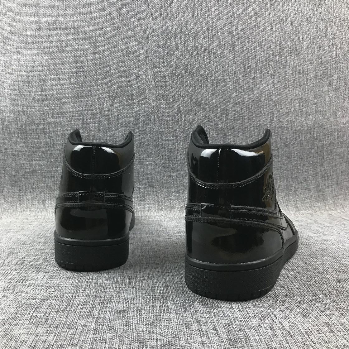 Air Jordan 1 Mid Black Patent Sneakers BQ6472-002