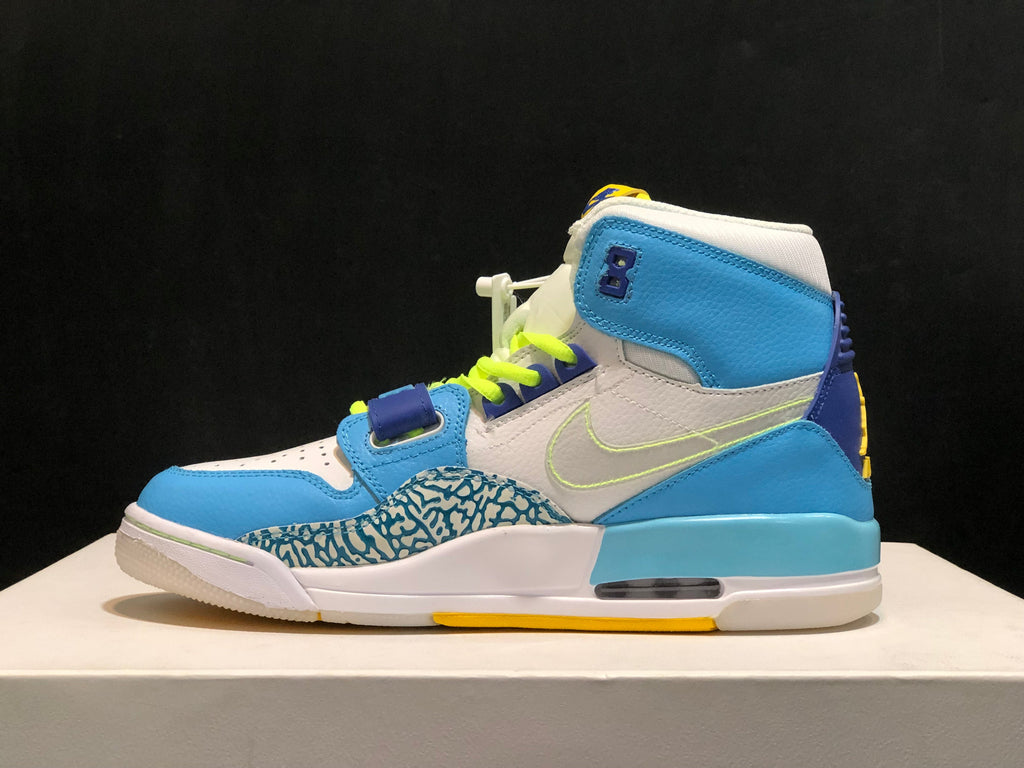 Air Jordan Legacy 312 Fly High-Top Sneakers, White and Blue