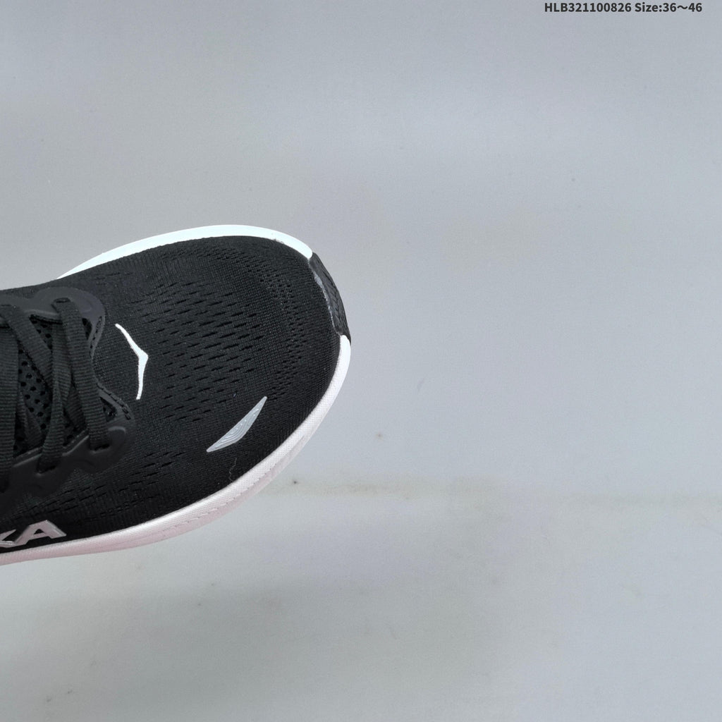HOKA Bondi 9 Black and White Running Shoes