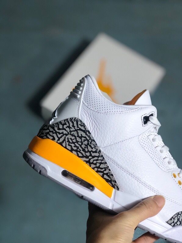 Jordan 3 Sneakers White Orange Adult Style