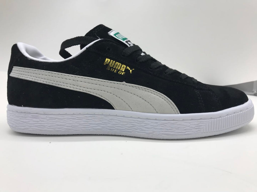 Puma Suede Black and White Low-Top Sneakers