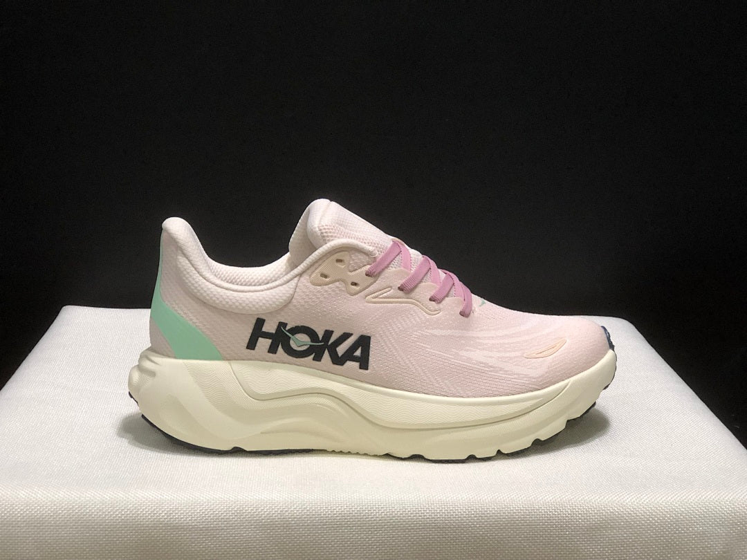 HOKA Arahi 8 Women's Running Shoes, Pink and Mint