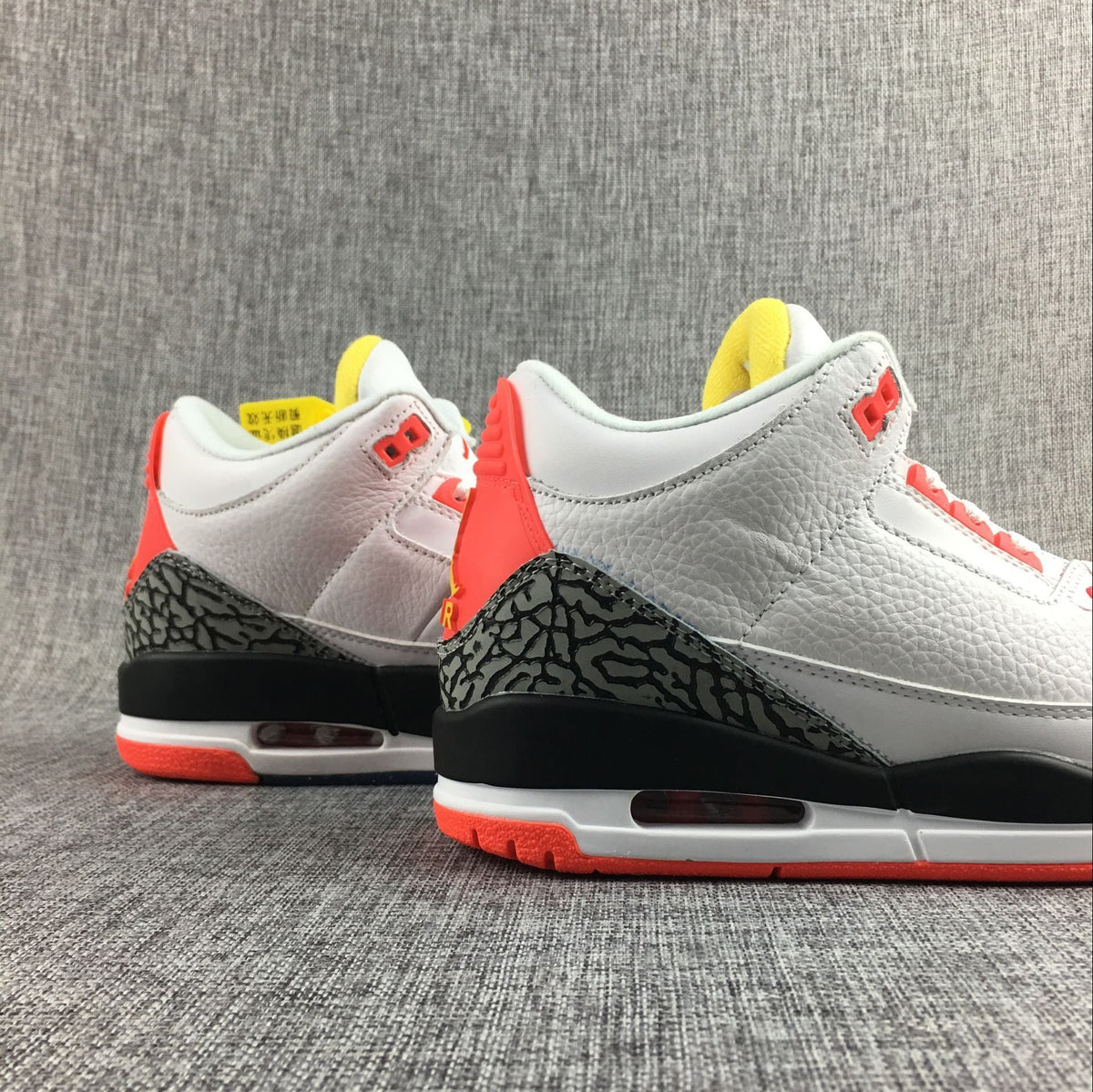 Air Jordan 3 White, Red and Black High-Top Sneakers