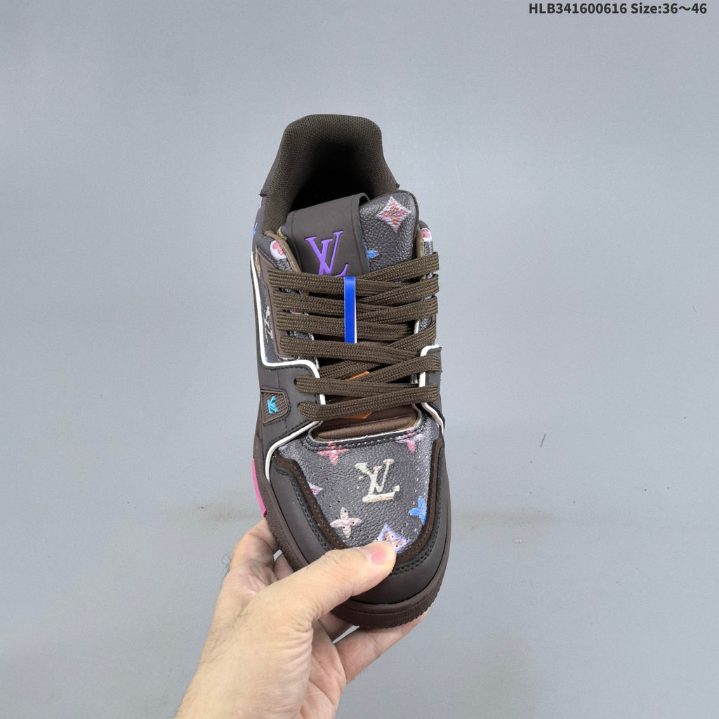 Louis Vuitton Trainer Sneakers in Brown Monogram Print